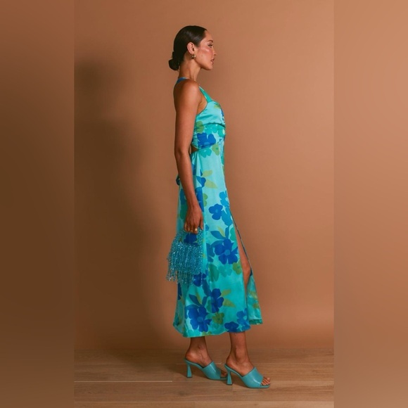 NWT Show Me Your Mumu Mina MIDI Maxi Blue Piccadilly Floral Dress | SIZE MEDIUM - Picture 6 of 9